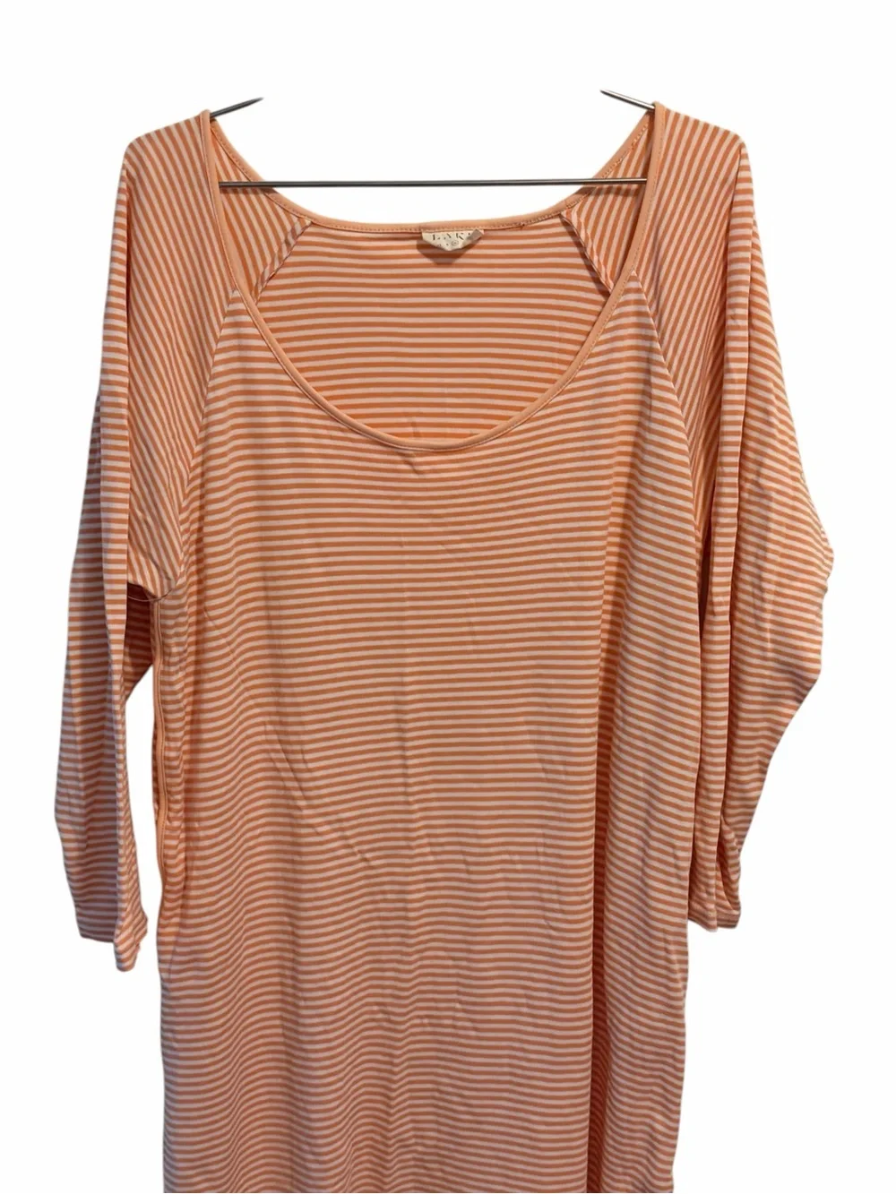 LAKE Pajamas Pima Cotton Striped Nightgown.